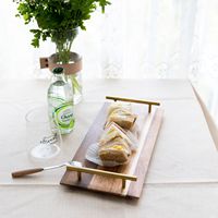 Assiettes en bois d'acacia personnalisées en gros, design mignon, forme rectangulaire, écologiques, pour fêtes, plateau à nourriture et fruits