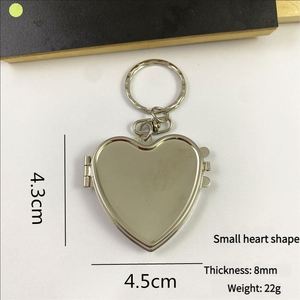 Porte-clés cadre photo en métal de 5 cm, miroir double face avec photo insérable, cadeau de remise de diplôme DIY, petit accessoire personnalisable - Product Image 1