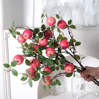 Dekorasi dalam ruangan taman pohon Apple tangkai buah 93 CM ornamen buah buatan merah cabang Berry buatan
