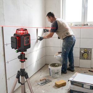 Niveau <span class=keywords><strong>laser</strong></span> rouge CRL340 pour la construction, niveleur de terrain pour accessoires de tracteur, récepteur 4D, outil de nivellement automatique, trépied, tuyau - Product Image 1