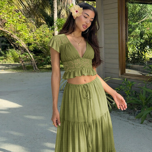Bdbh Moda Francesa Europea y Americana Novedad Transfronteriza Blusa de Chifón con Encaje Sexy para Mujer, Estilo Cárdigan Holgado con Tirantes Transparentes - Product Image 6