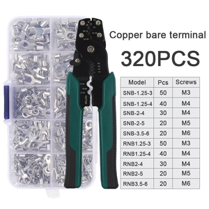 320PCS cold-pressed bare terminal + clip set 10-in-1 OT/UT fork-shaped round bare terminal terminal - Product Image 1