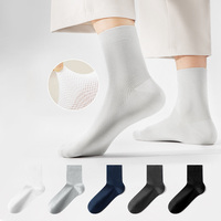 Chaussettes mi-mollet pour homme avec logo personnalisé, en maille d'été, ultra fines, respirantes, à séchage rapide, anti-humidité, chaussettes de créateur