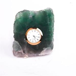 Décoration d'anniversaire à la mode, gravure de gobelets, photo brute, en <span class=keywords><strong>cristal</strong></span> naturel, horloge en fluorite - Product Image 2