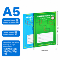 Cahier d'exercices scolaires A4 agrafé, couverture personnalisée, pour usage quotidien des étudiants, vente chaude, directement de l'usine