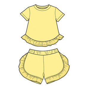 Conjuntos de Ropa de Verano para Niñas, Tela de Yoga, Diseño Lujoso, Lindo y Dulce, Ropa Infantil al por Mayor, Ropa para Bebés y Niñas Pequeñas - Product Image 2