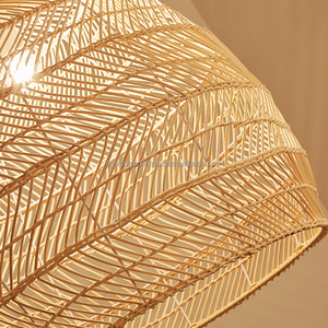 โคมไฟเพดานทรงกลมสไตล์มินิมอลแบบจีนยุโรปสมัยใหม่ ทำจากไม้ไผ่หวาย ยี่ห้อ Wintop สำหรับตกแต่งบ้านช่วงปีใหม่ งานฝีมือเวียดนาม - Product Image 4