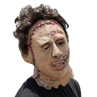 Masque Leatherface de film d'horreur Cyou, pour fête d'Halloween, cosplay, costume effrayant, perruque, masque en latex peint à la main pour adulte, masque de mascarade