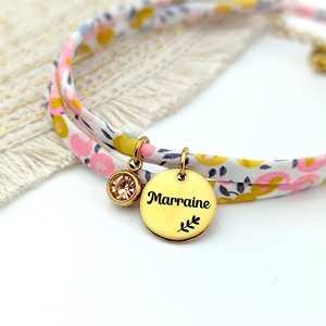 <span class=keywords><strong>Bracelet</strong></span> médaillon Liberty personnalisé bijoux prénom personnalisable <span class=keywords><strong>bracelet</strong></span> gravé personnalisé - Product Image 3