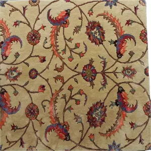 Karpet berumbai tangan dalam wol/sutra ruang tamu persegi panjang tangan ORIENTAL Persia rumbai 100% wol MASTER ARTS in; 34648 MA-T036