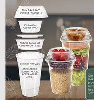 Gobelets jetables en plastique transparent pour desserts, petit-déjeuner, collations, parfait, flocons d'avoine et yaourt, avec couvercles à collation intégrés, pour aliments froids