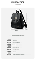 Sac à dos léger en cuir PU antivol pour femmes, sac de voyage imperméable avec fermeture éclair - élégant et pratique, portable pour l'été