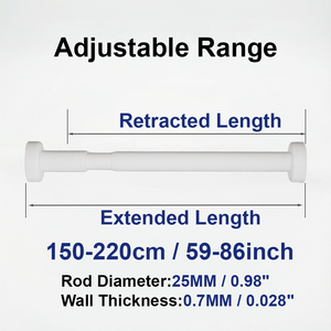 Tringle de Douche Extensible en Acier Inoxydable à Micro-Ajustement, 150-220 cm, 89 kg, Sans Perçage, Anti-Rouille, pour Séchage de Vêtements dans la Salle de Bain - Product Image 5