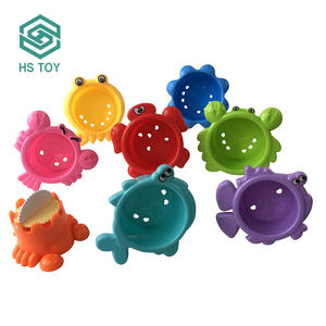 एच एस खिलौना 2023 नए आइटम पानी खिलौना किट बुलबुला Guppies बच्चे बाथरूम बाल्टी खिलौने बच्चे Stacking कप के साथ 8 PCS - Product Image 1