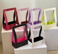 Boîte en papier florale, boîte à fleurs exquise, écologique et portable pour l'emballage de bouquets cadeaux