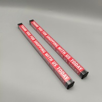 Banda Transportadora para Caja de Supermercado, Divisor de Plástico Rojo, Tamaño 25 x 25 mm, Longitud 406 mm, Modelo General