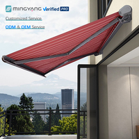Auvent rétractable motorisé efficace à bras courbé, imperméable, coupe-vent, protection UV, pare-soleil, installation rapide, gratuit