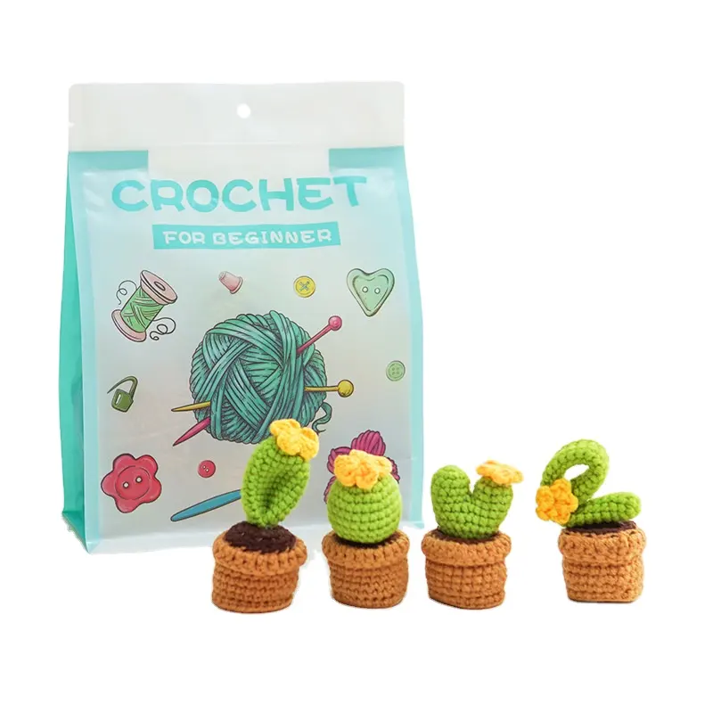 Kit de crochet série de plantes créatives lettres d'amour combinaison de plantes en pot fait à la main bricolage tissu décorations matériel paquet