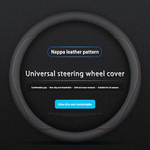 Cubierta para <span class=keywords><strong>volante</strong></span> de coche de cuero de vaca Napa sin solventes de uso universal para las cuatro estaciones personalizada de alta calidad (en forma de D) - Product Image 5