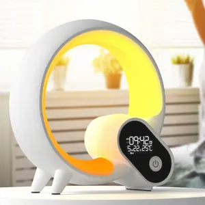 New Style APP Control Bluetooth Speaker Intelligent Wake Up Q Atmosphere Light Alarm Clock Bedroom Decoration Music Night Light