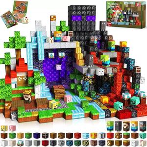 Juego de Construcción de Cubos Magnéticos Pixel Blue Castle Clásico, Ladrillos Magnéticos Estilo <span class=keywords><strong>Minecraft</strong></span>, Juguetes Educativos Sensoriales - Product Image 2