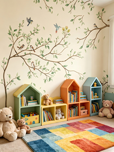 <span class=keywords><strong>Papier</strong></span> <span class=keywords><strong>peint</strong></span> personnalisé en aquarelle avec feuilles vertes et oiseaux, motif minimaliste de branche d'arbre, pour salon, chambre, chambre d'enfant, décoration murale de la maison - Product Image 1