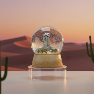 Globo di Neve Personalizzato 80mm con Monumenti Architettonici del Medio Oriente, Decorazione per la Casa con Musica, Souvenir Natalizio - Product Image 1