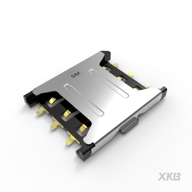 XKNANO-1151 XKB 0.5A 6P NANO SIM Card Connector NO-PUSH SMD 1.35mm Plastic Housing Copper Alloy Contacts Low Profile High