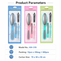 Ensemble de pédicure professionnel en acier inoxydable 4 pièces, coupe-ongles, lime à ongles, fourchette à cuticules, kit d'outils de manucure pour salon et maison