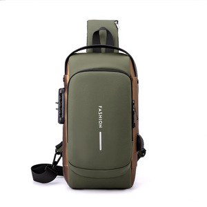 <span class=keywords><strong>Sac</strong></span> Poitrine <span class=keywords><strong>Bandoulière</strong></span> Étanche de Haute Qualité avec Port USB et <span class=keywords><strong>Antivol</strong></span>, pour Hommes, en Nylon, Type Banane - Product Image 6