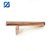 Patas Metálicas en Forma de L de Alto Brillo Rosy para Muebles, Patas de 7 Pulgadas para Mesa/Sofá/Gabinete con Cubierta de Goma, Fácil Instalación, Diseño Resistente