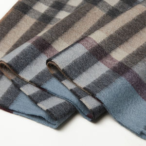 ג 'קשמיר טהור ארוג מוברש מוברש לצעיף אדם עם tartan oem נבדק התאמה אישית צמר מפואר - Product Image 6