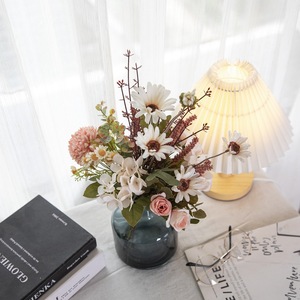 ช่อดอกไม้ประดิษฐ์ CallaFloral สีขาวชมพู ดอกเดซี่ กุหลาบ ไฮเดรนเยีย ผ้าพลาสติกถักทอ สำหรับตกแต่งบ้าน งานแต่งงาน CF01270 - Product Image 2