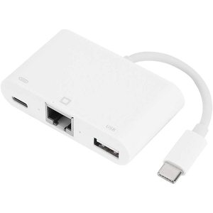 Usb Type C To <b>Ethernet</b> <b>Adapter</b> With Usb Port For Laptop Computer Networking - Product Image 1