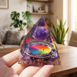 Pirámide de Orgón de Amatista de 50 mm, Hecha a Mano, Piedra Preciosa Curativa, Regalo, Venta al por Mayor - Product Image 3