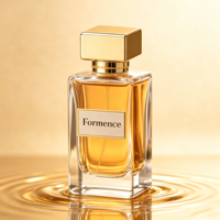 Flacons de parfum en verre de luxe fantaisie 50 ml et 30 ml avec pulvérisateur à pompe et impression sérigraphique avec boîte Formence Marque DPB Modèle