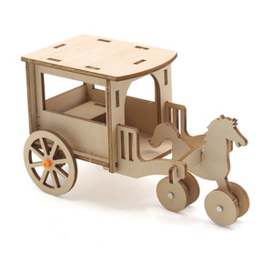 Kit d'assemblage DIY de calèche en bois 150 mm, jouet éducatif STEM pour expériences scientifiques - Product Image 3