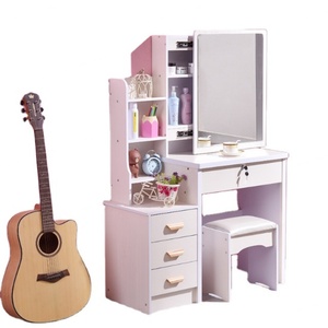 Miroir de coiffeuse simple et moderne avec lampe, table d'étude, table de chevet, mini table pour chambre à coucher - Product Image 1