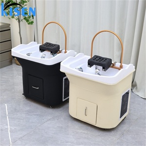 KISEN 2025 Nouveau design de bac de lavage portable pour salon de coiffure et de beauté, mobilier de barbier, lavabo de shampoing - Product Image 5