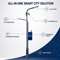 Poteau d'éclairage intelligent avec caméra CCTV, écran LED en aluminium IP66, WiFi 5G AC, recharge de véhicules électriques, PTZ HD multifonctionnel, extérieur, garantie 3 ans