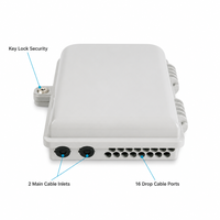 Caja Divisora Óptica de 16 Fibras, Caja de Distribución de Fibra Montada en Pared, IP65, PC, ABS, Divisor PLC 1x8 1x16, FTTH, ODN