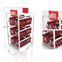 Tongs en métal blanc de haute qualité personnalisées en usine présentoir pour chaussures et pantoufles avec en-tête publicitaire