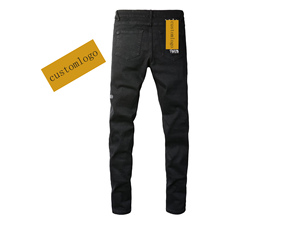 Jeans da Uomo Stile K23 Punk Retrò, Lavaggio Blu Chiaro, Vestibilità Slim, Vita Media, Peso Medio, <span class=keywords><strong>Pantaloni</strong></span> a Sigaretta, Moda Estiva Streetwear - Product Image 4