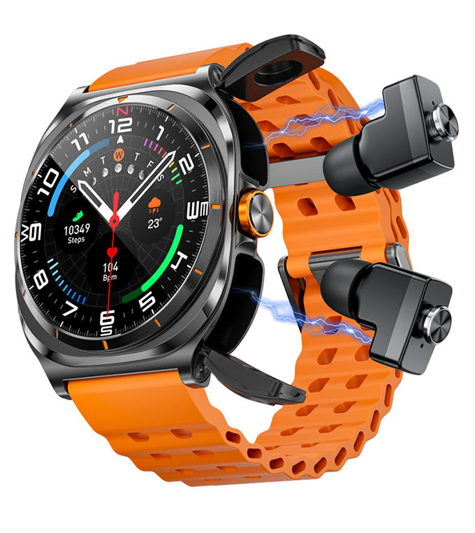 GT98 2 in 1TWS Earphones with Earbuds Round Smart Watch BT Call Health Monitoring Relojes Smartwatch Headphones Men Women 2025