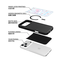 Coque de téléphone AG Feeling Black Edge avec motif papillon Gilding Rabit pour iPhone 17, 17 Pro Max, 16 Pro, 15, 15 Pro Max, 15 Pro, 14 Pro Max – Coque magnétique