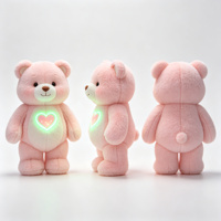 Ourson en peluche doux et lumineux à faible intensité, compagnon de sommeil moelleux pour enfants, idéal pour la peur du noir, parfait pour la Saint-Valentin en couple
