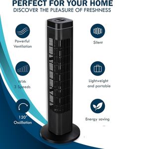 Ventilateurs électriques intelligents à colonne et sur pied de 29 pouces avec fonction de refroidissement par air, refroidissement puissant, oscillation à 90 degrés, ventilateur à colonne sans pales - Product Image 4