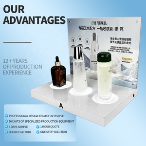 Présentoir Cosmétique à 3 Trous Personnalisable avec Lumières LED <span class=keywords><strong>pour</strong></span> Live, Affiches, Soins de la Peau et Produits de Soin en Acrylique - Product Image 2