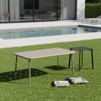Table basse d'extérieur moderne et minimaliste en acier léger pour jardin, patio, salon, hôtel, cour et villa
