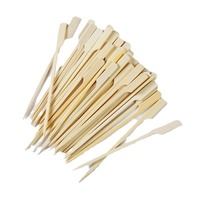 Brochettes plates jetables compostables en bambou, sans plastique, pour barbecue